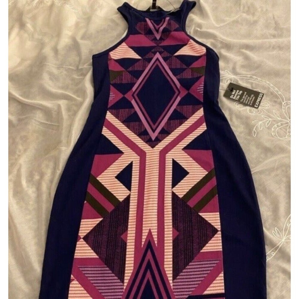 Express Dress Geometric Dress multi color XS
